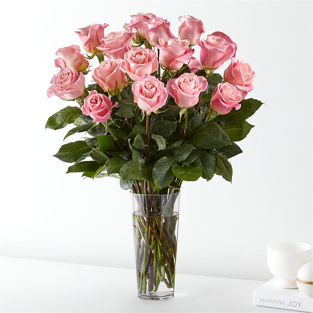 Long Stem Pink Rose Bouquet – The Warrenton Florist, Warrenton VA