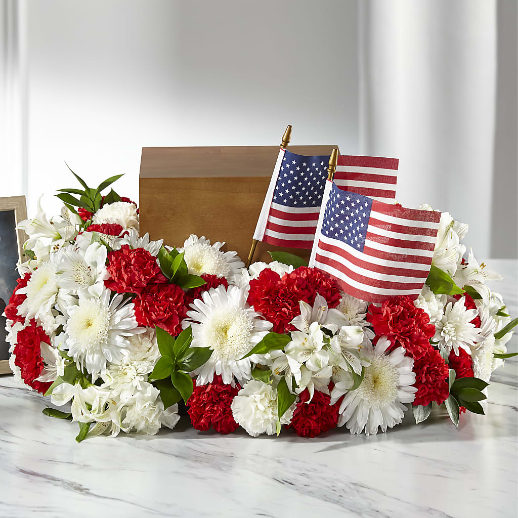 Spirit of Patriotism Cremation Adornment – The Warrenton Florist, Warrenton VA