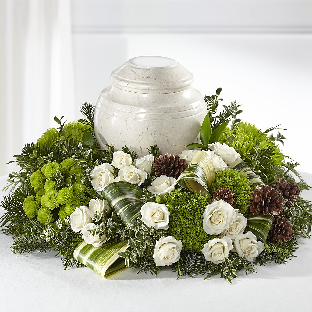 Precious Evergreen Cremation Adornment – The Warrenton Florist, Warrenton VA