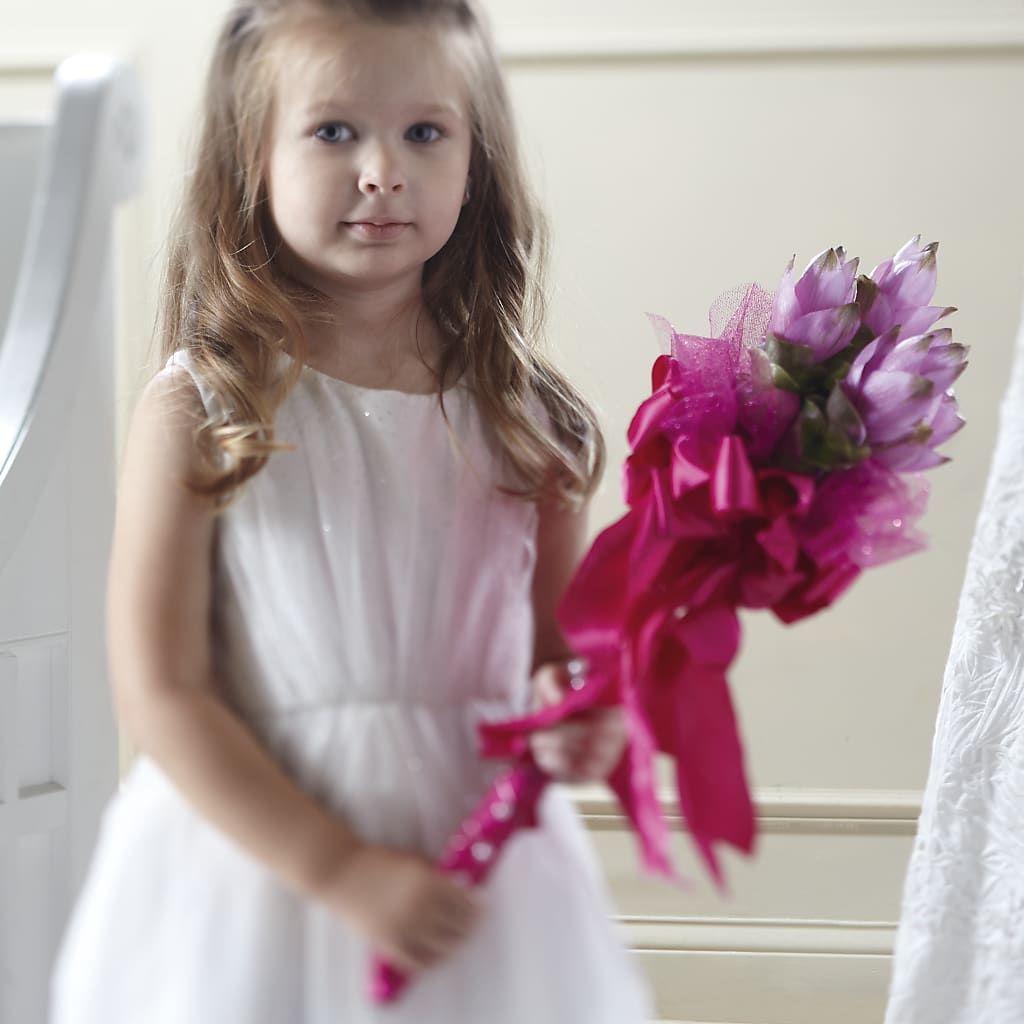Sparkle Pink Flower Girl Bouquet – The Warrenton Florist, Warrenton VA