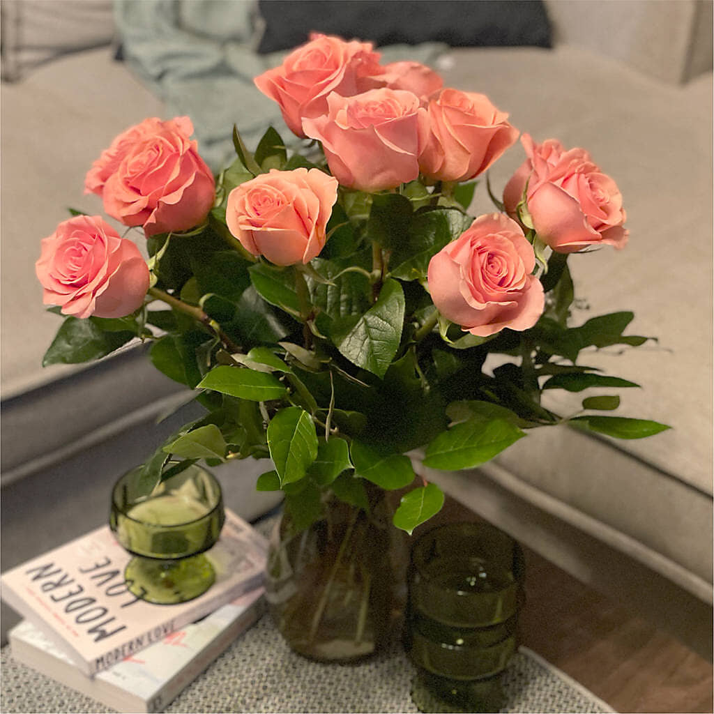 Long Stem Pink Rose Bouquet –  The Warrenton Florist, Warrenton VA