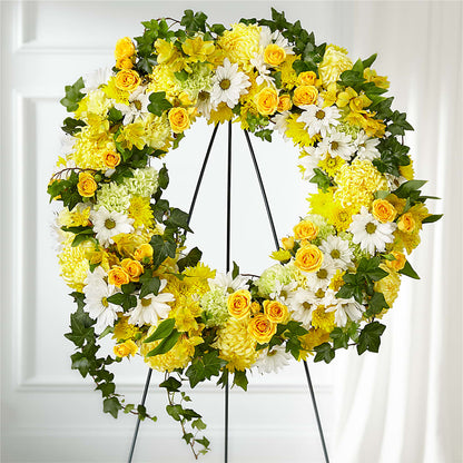 Golden Remembrance Wreath –  The Warrenton Florist, Warrenton VA