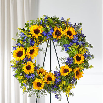 Bright Rays Wreath –  The Warrenton Florist, Warrenton VA