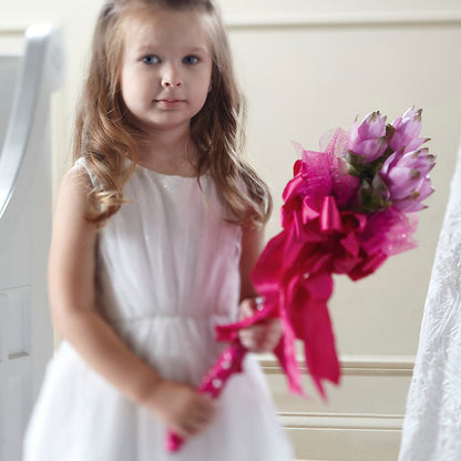 Sparkle Pink Flower Girl Bouquet –  The Warrenton Florist, Warrenton VA